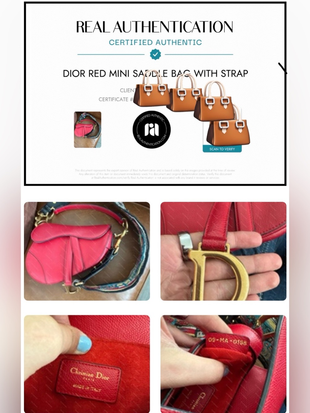 Dior Red Mini Saddle Bag with Aztec Embroidered Guitar Strap - EUC w CoA! - Picture 14 of 16